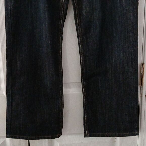 Lee Dungarees Relaxed Straight Sure to Fit Adjustable Waistband Dark Wash Sz 16 - Picture 2 of 10